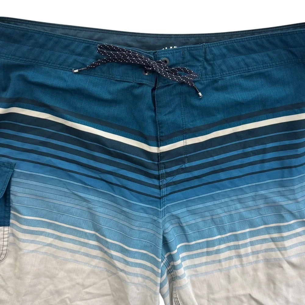 Billabong Mens Board Shorts 36 Blue Gradient Striped 10 in inseam Unlined